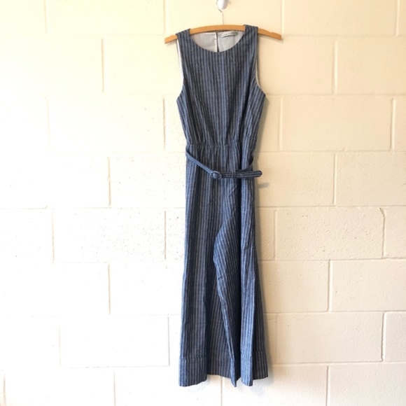 A+O Everly Striped Blue Culotte Jumpsuit Size 2 - Picture 3 of 7